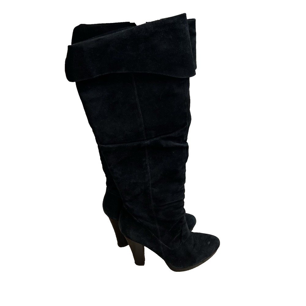 JESSICA SIMPSON Tulip Cuffed Over the Knee High Boots Black‎ Suede Size 7.5B